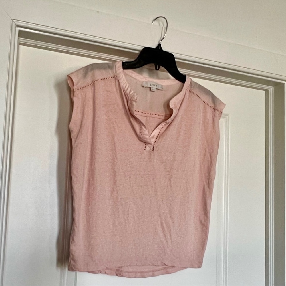 LOFT Pink Short Sleeve Shirt